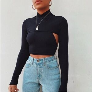 NWT REVOLVE X H:OURS BOLT TOP IN NAVY- XXS